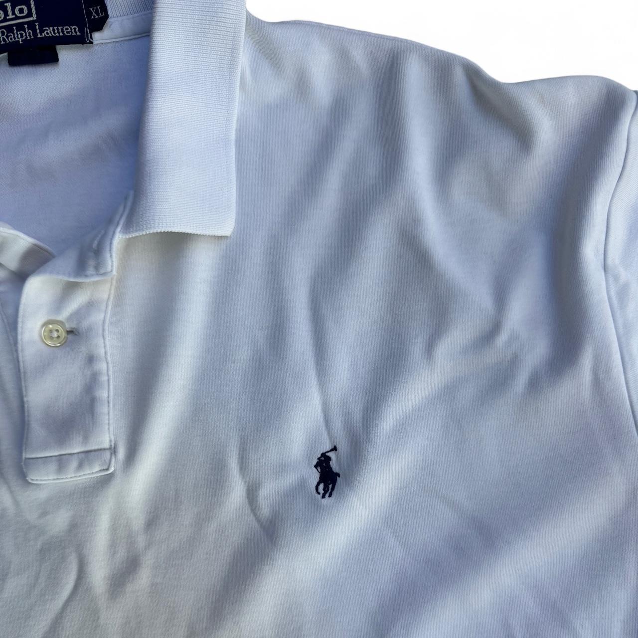 Classic white Ralph Lauren polo shirt in size XL