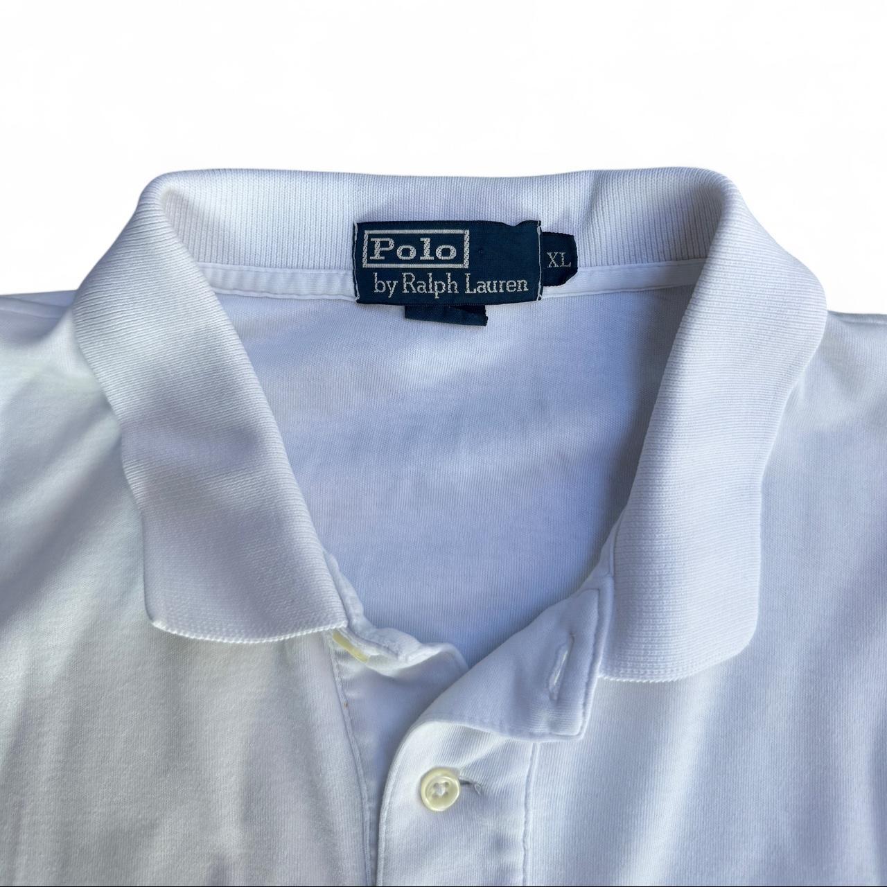 Classic white Ralph Lauren polo shirt in size XL