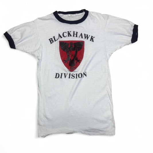 -real vintage black hawk division tee