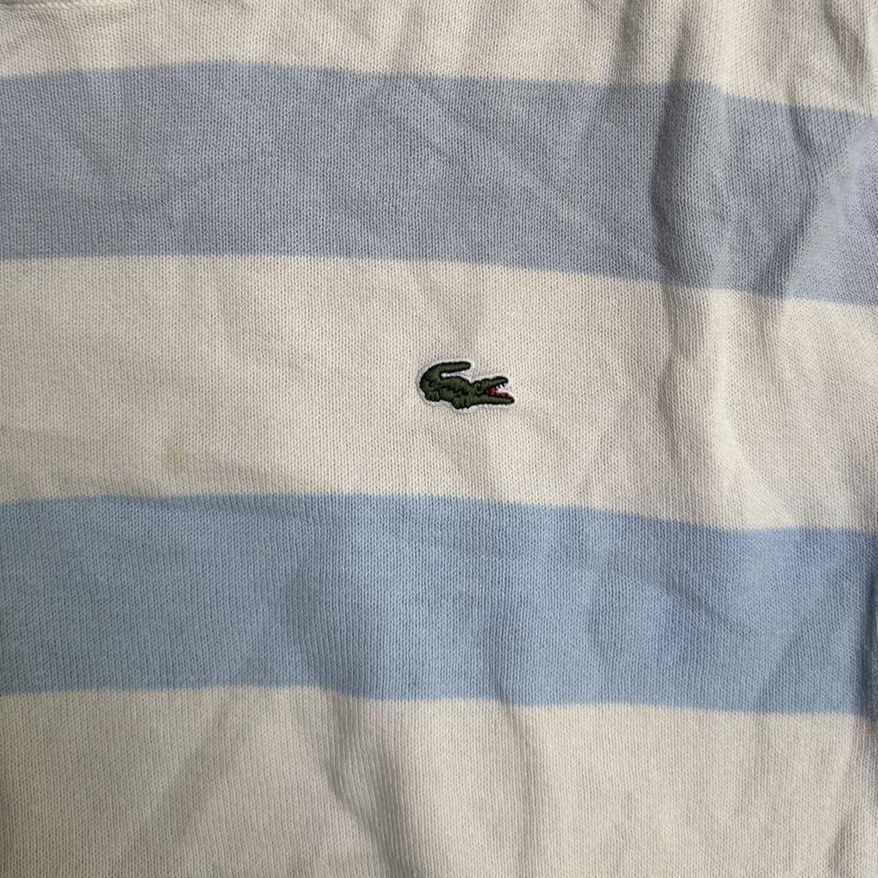 Lacoste blue and white striped sweater