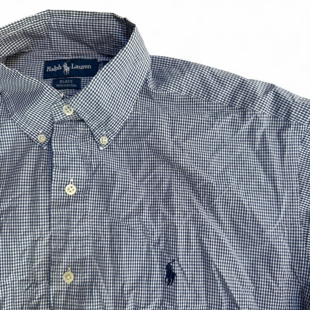Blue and white Polo Ralph Lauren button-up shirt