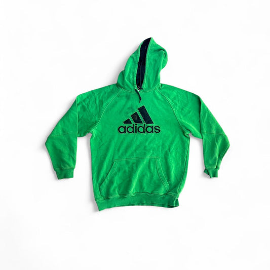 Green Adidas hoodie with a unique green and black logo adidas