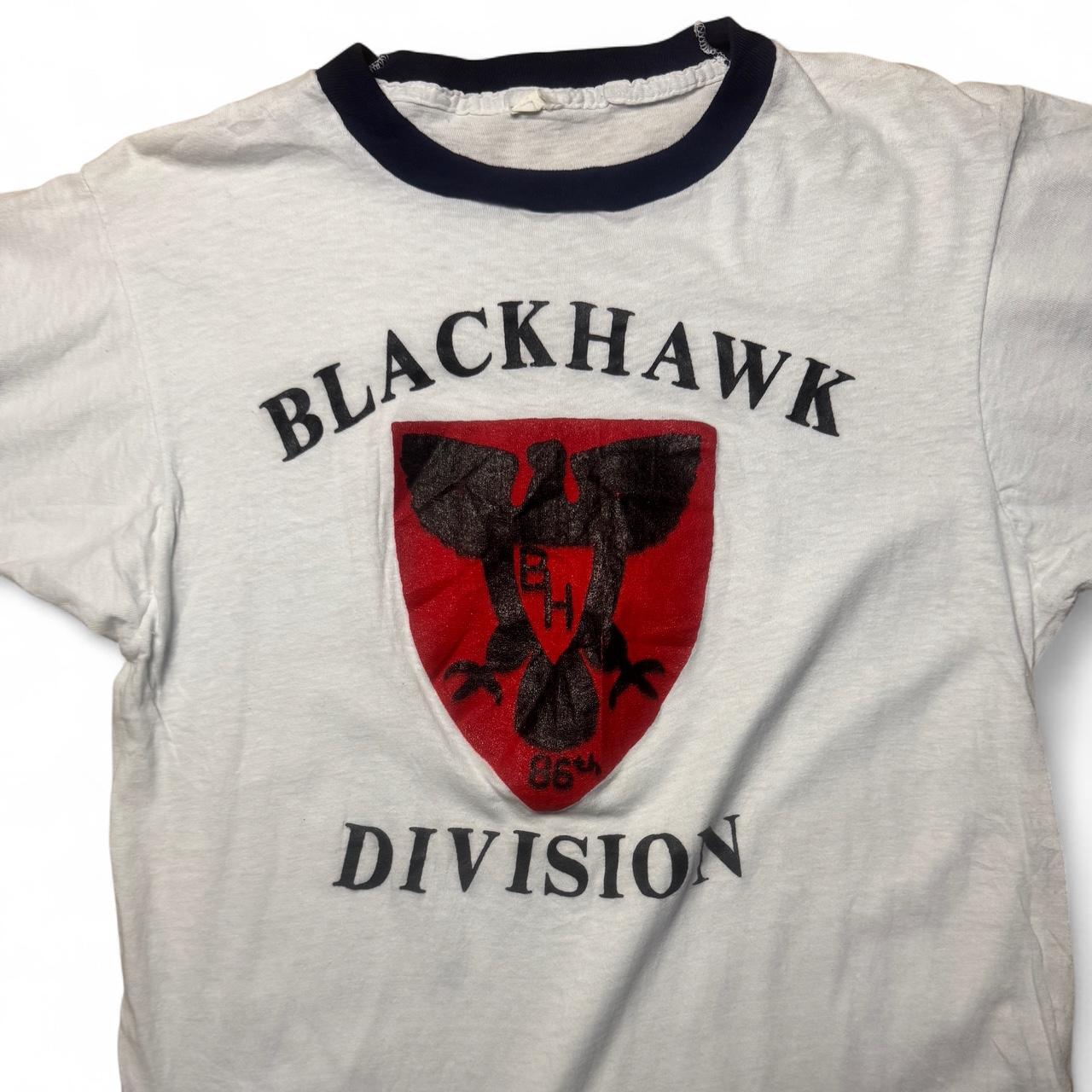 -real vintage black hawk division tee