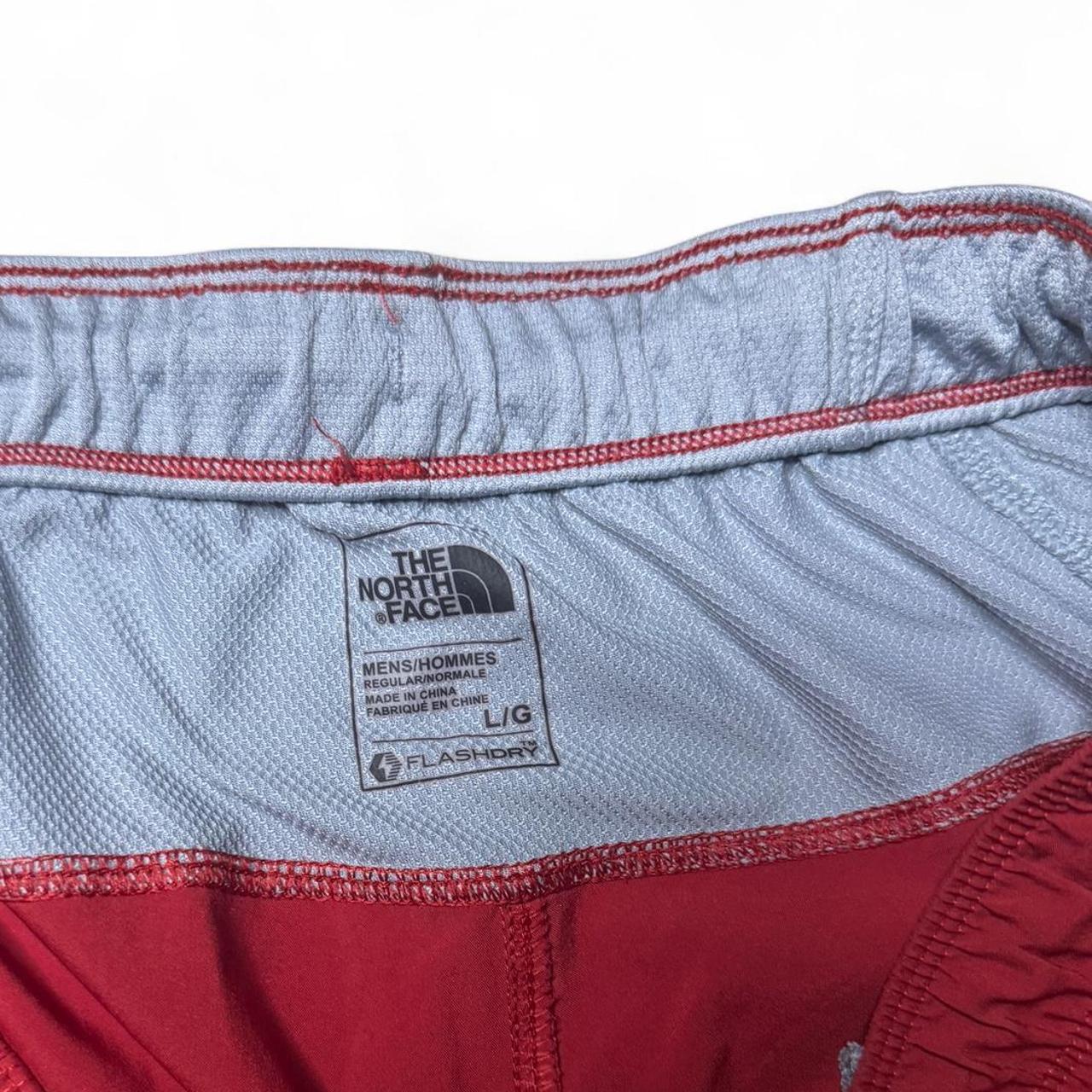 -Red and grey vintage north face shorts