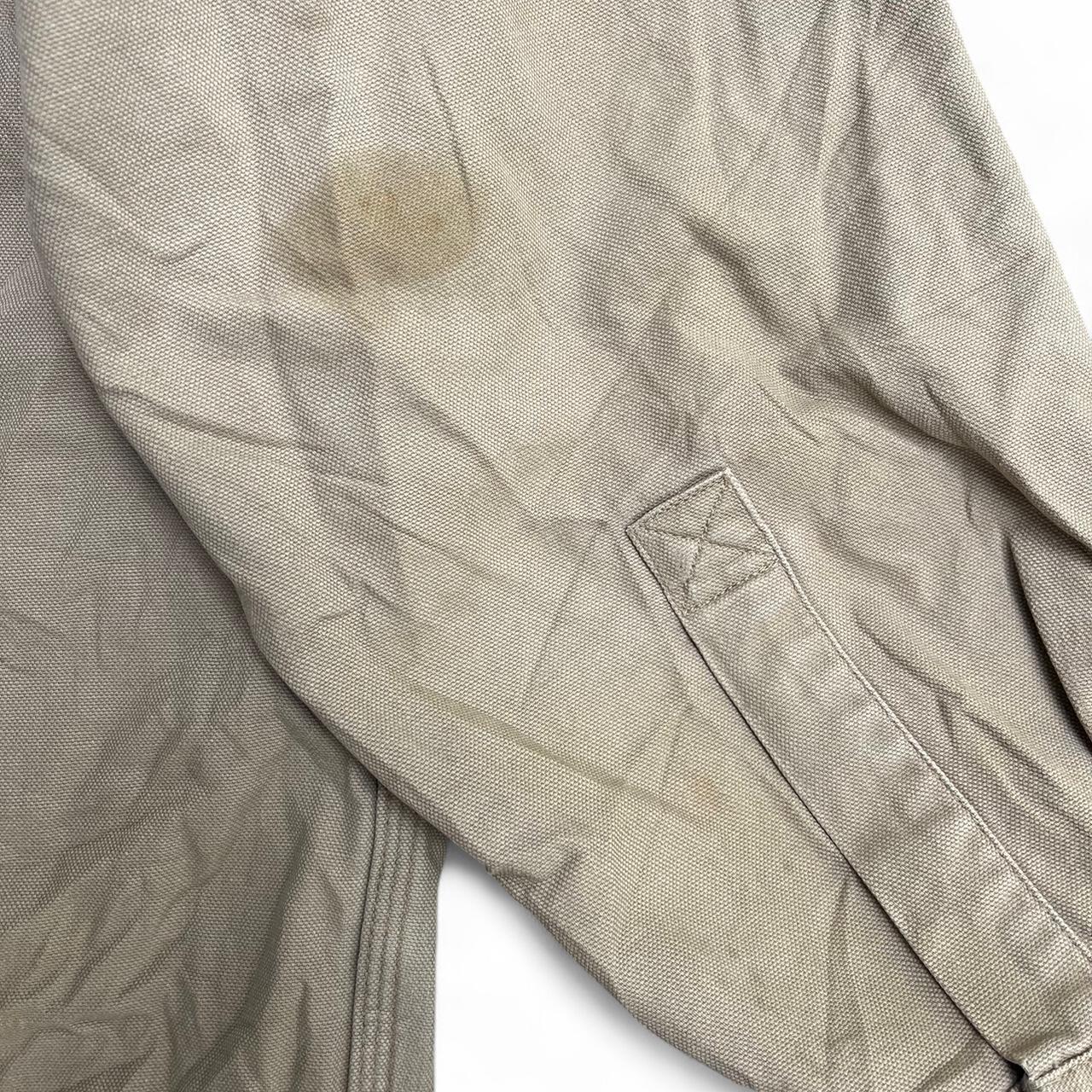 Vintage tan carhartt lined over shirt in worn condition