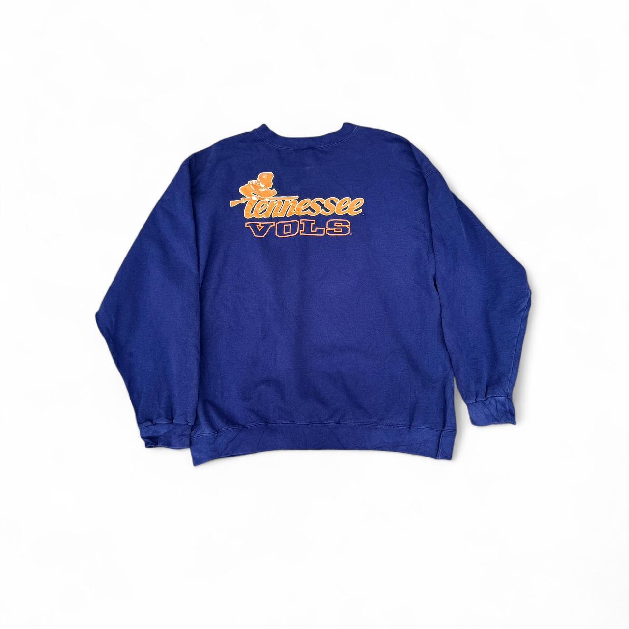 Nike crewneck sweatshirt in blue and orange swoosh