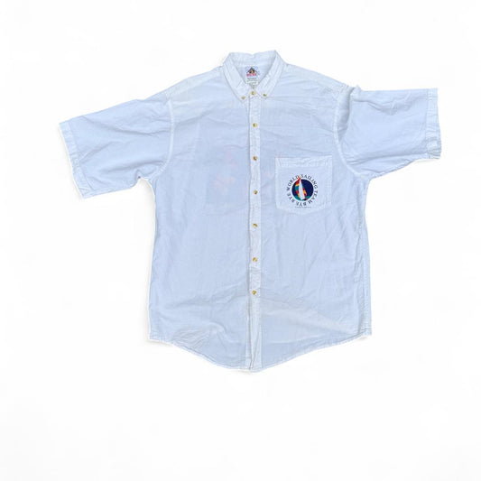 White World Sailing Team embroidered button-up shirt