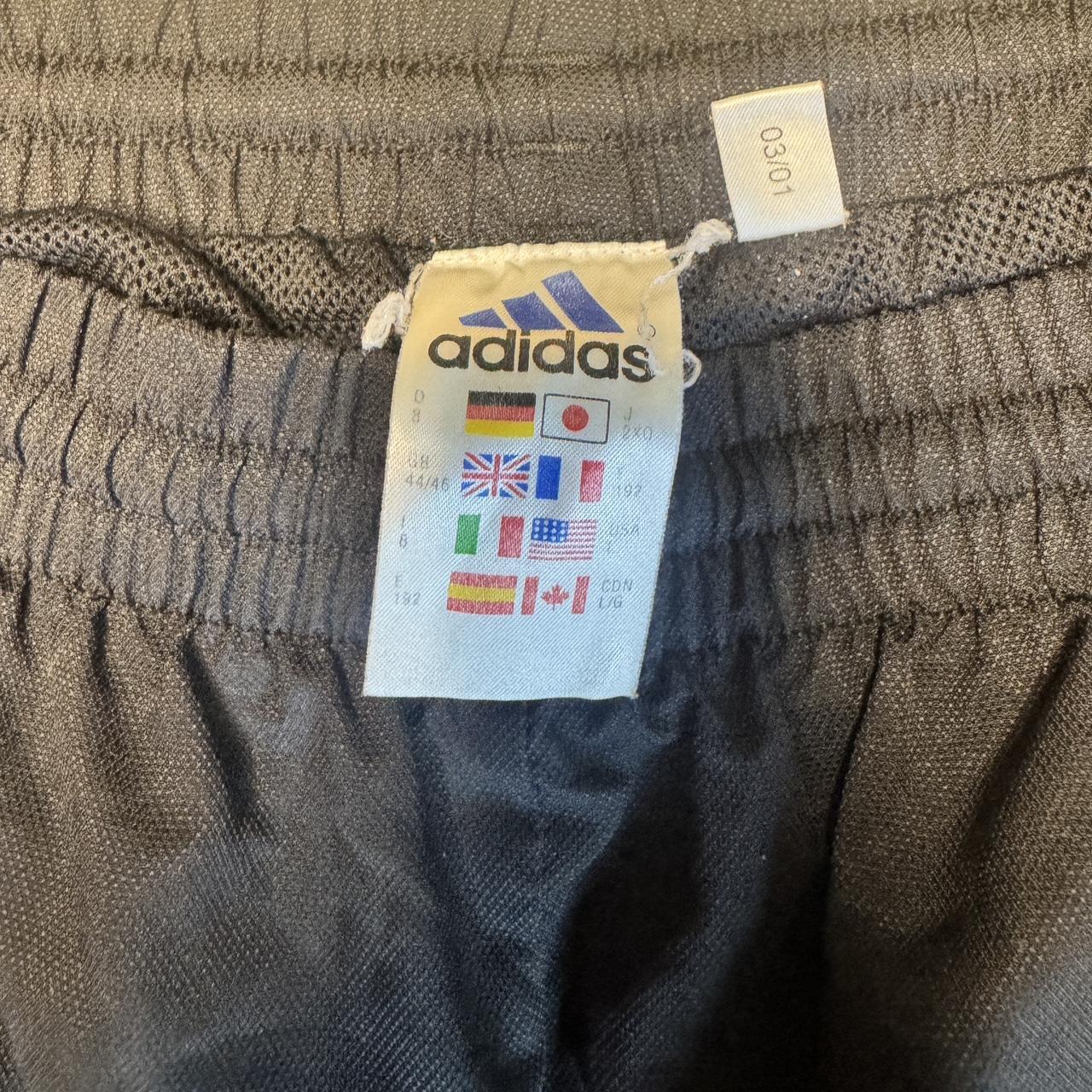 -Black red/white adidas tracksuit bottoms