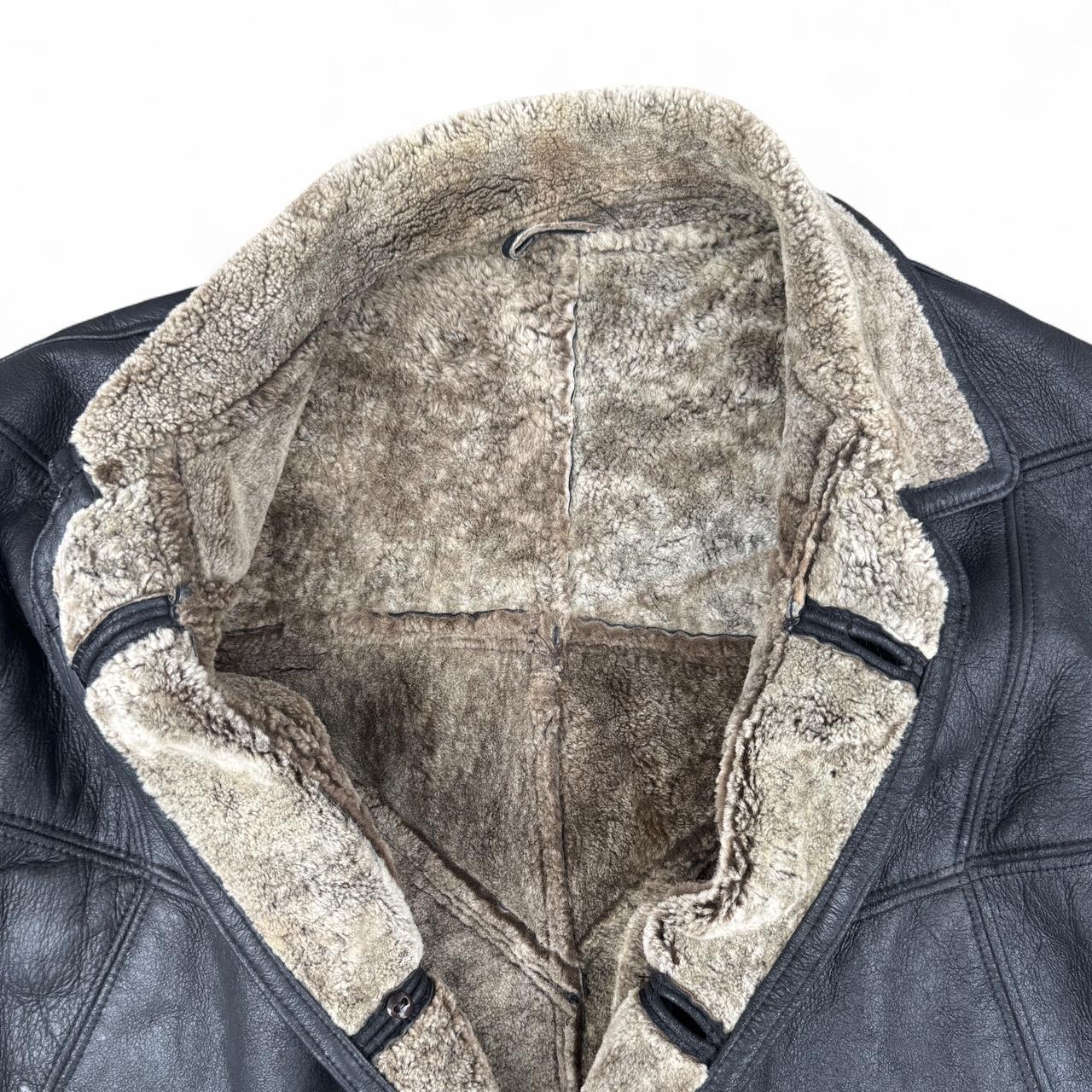 Leather shearling lined jacket