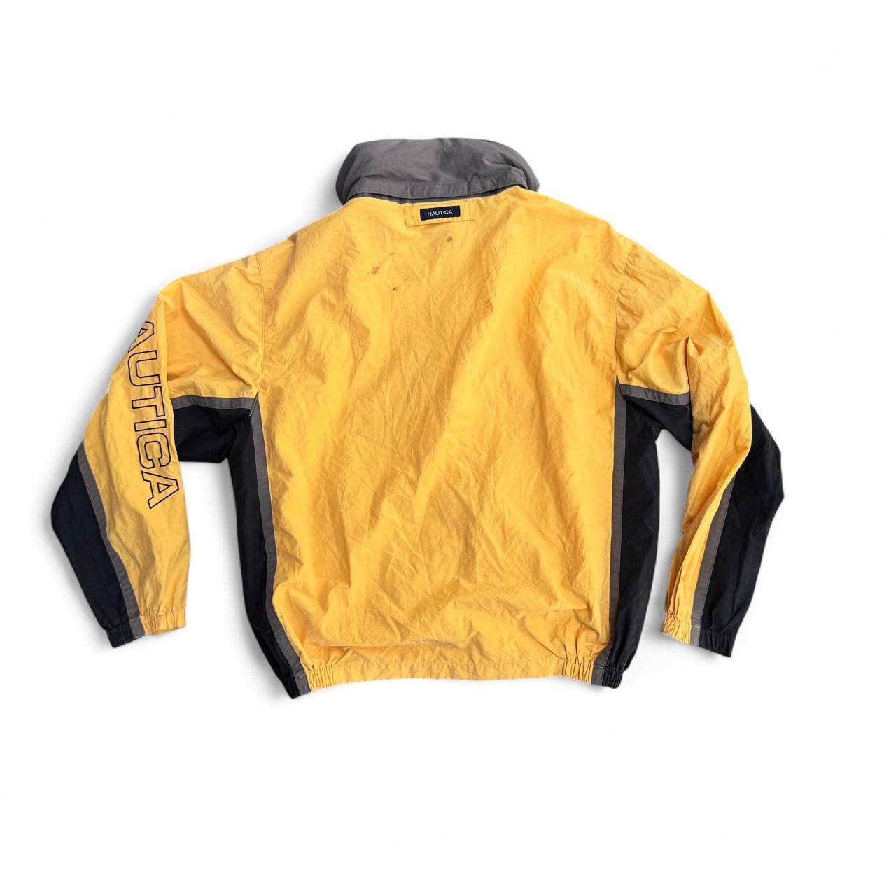 Yellow Nautica windbreaker with adjustable waist
