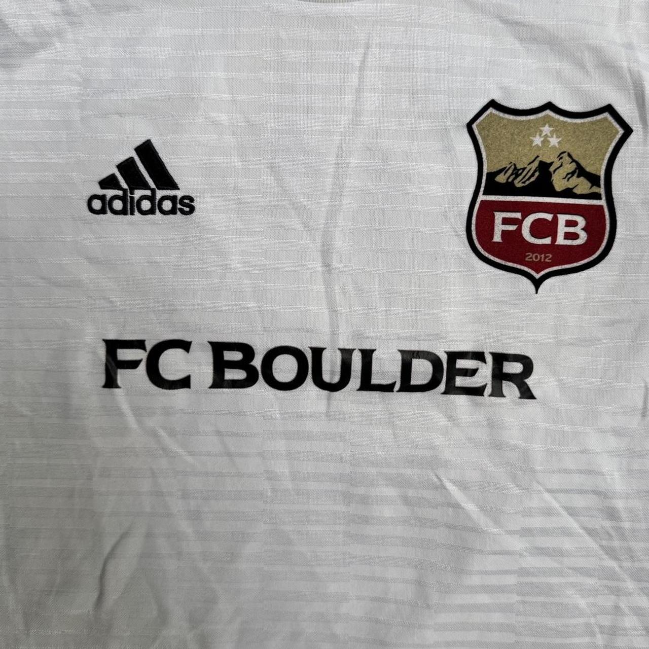 Adidas white FC Boulder soccer jersey