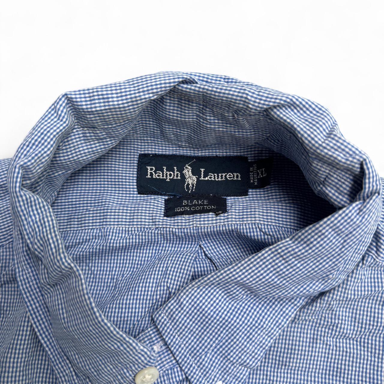 Blue and white gingham check Ralph Lauren shirt