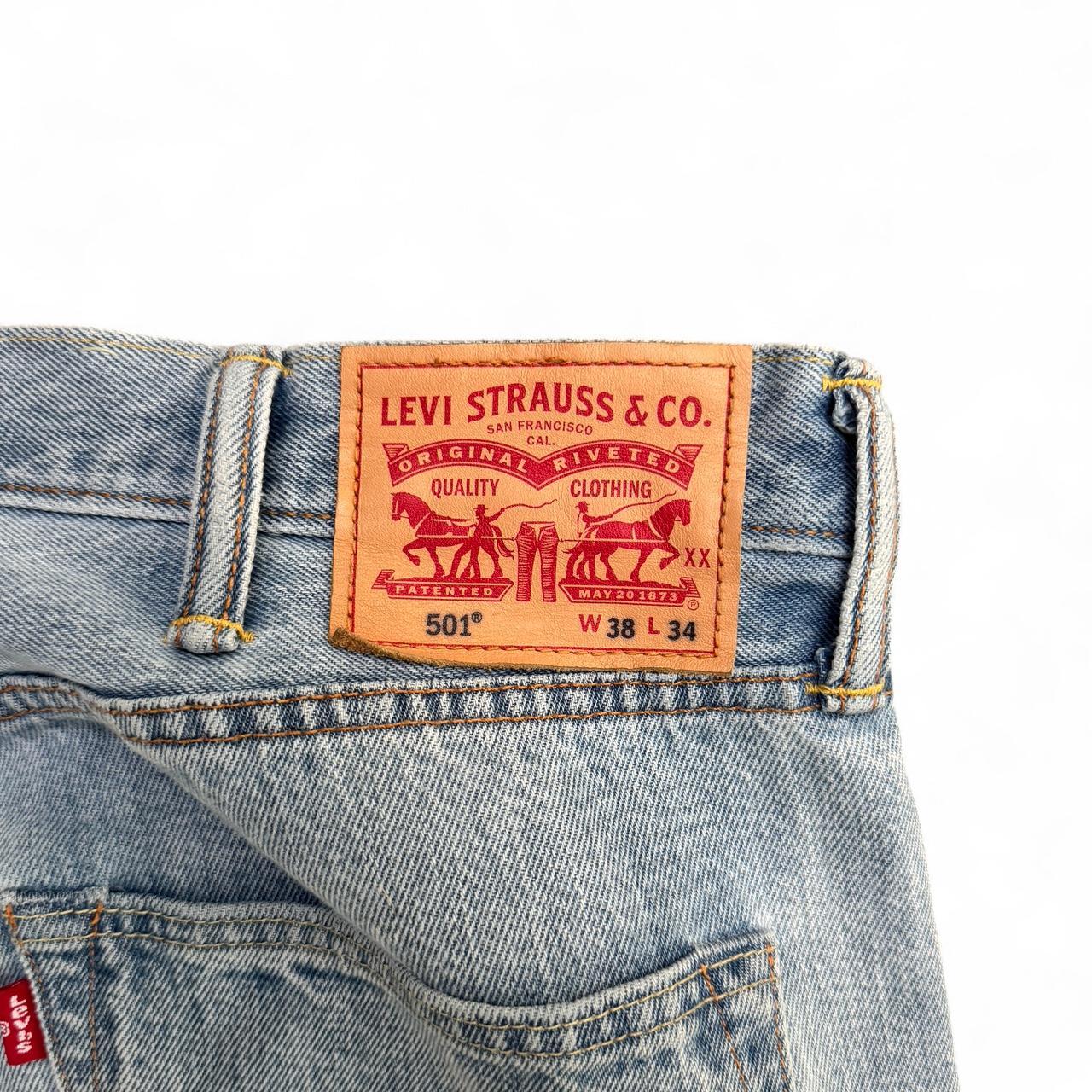 Levi's 501 light wash straight leg denim jeans