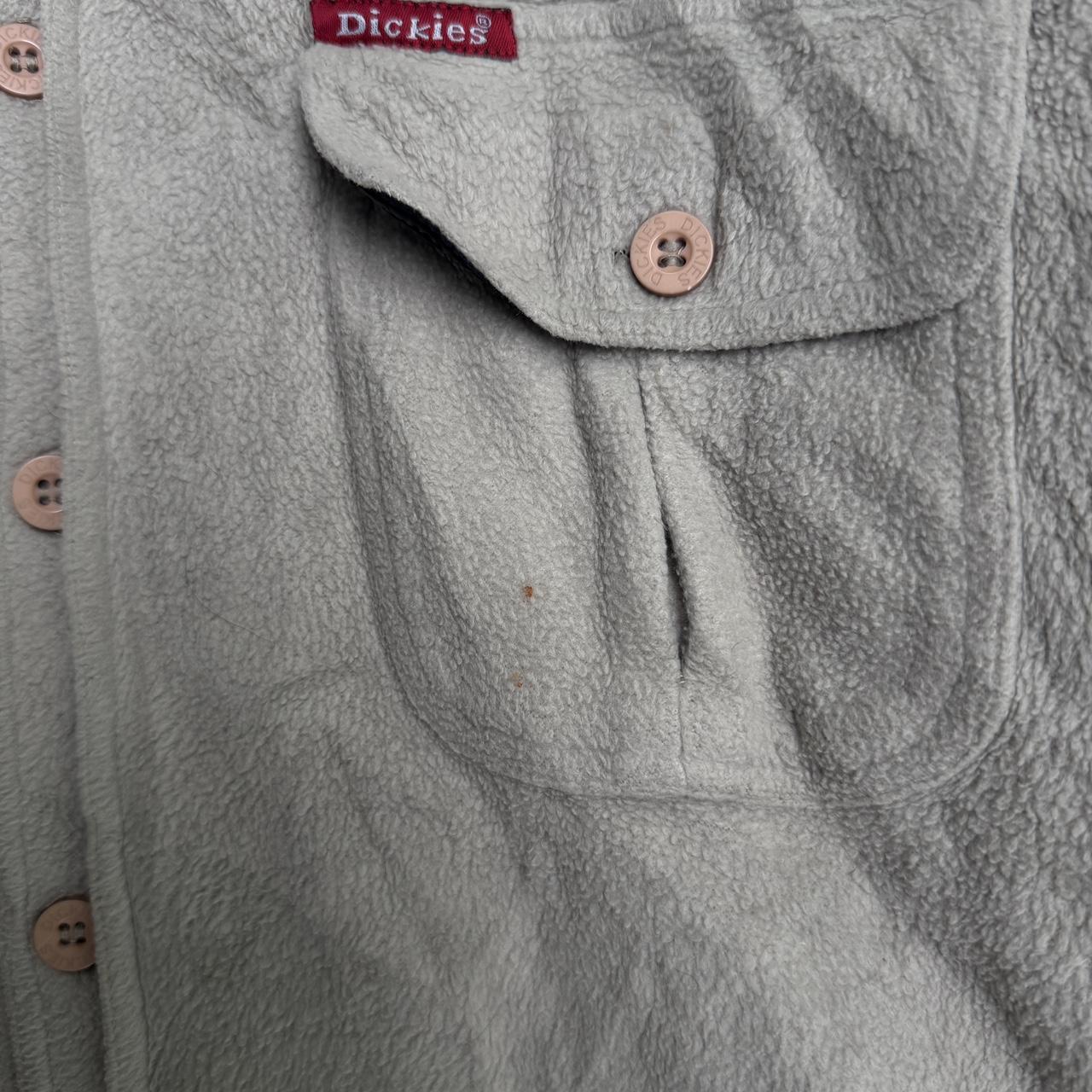 Cream Dickies button-up fleece jacket