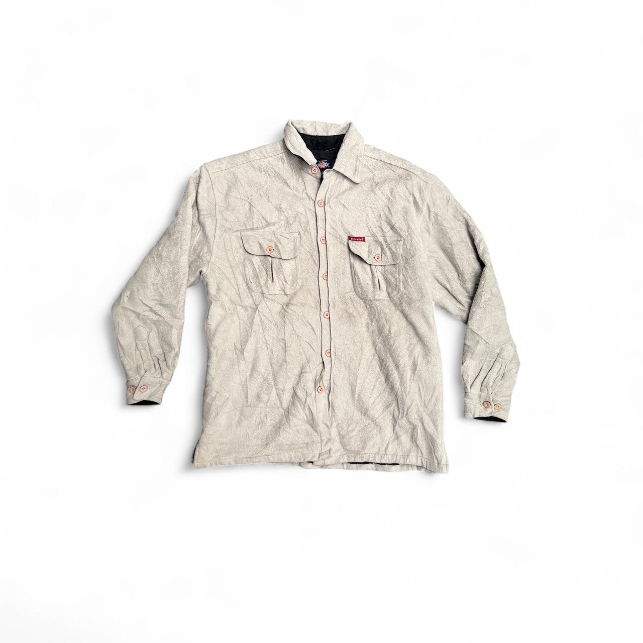Cream Dickies button-up fleece jacket