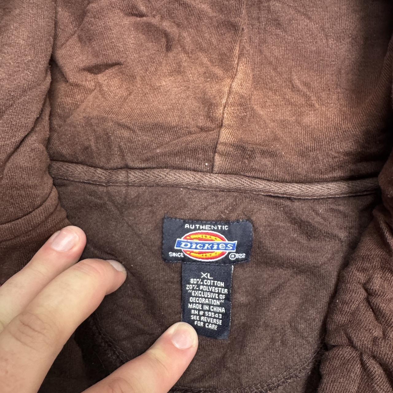 Brown and orange Dickies zip-up hoodie