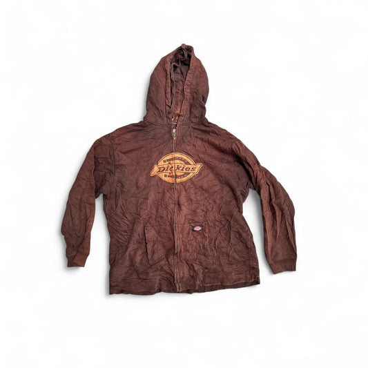 Brown and orange Dickies zip-up hoodie