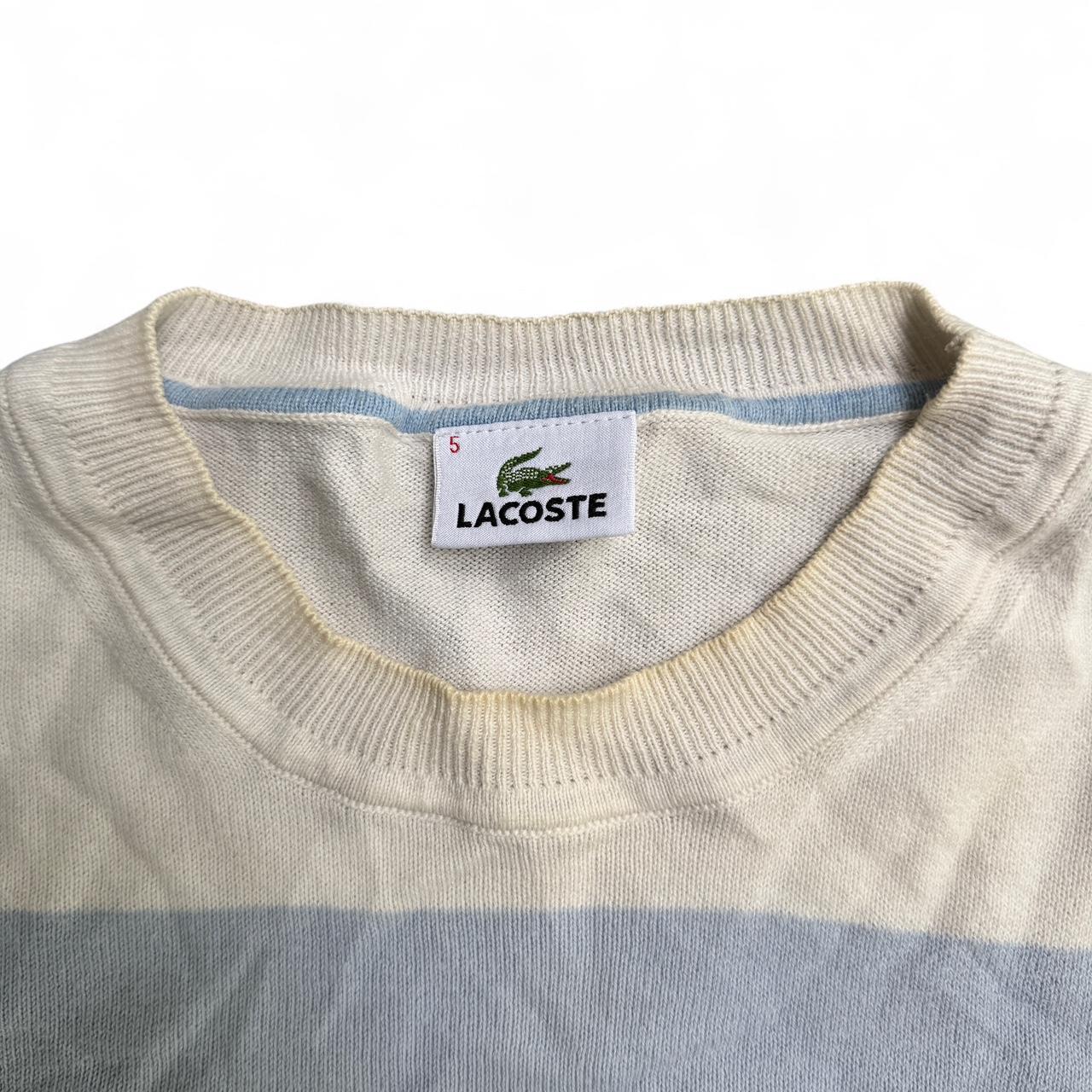 Lacoste blue and white striped sweater