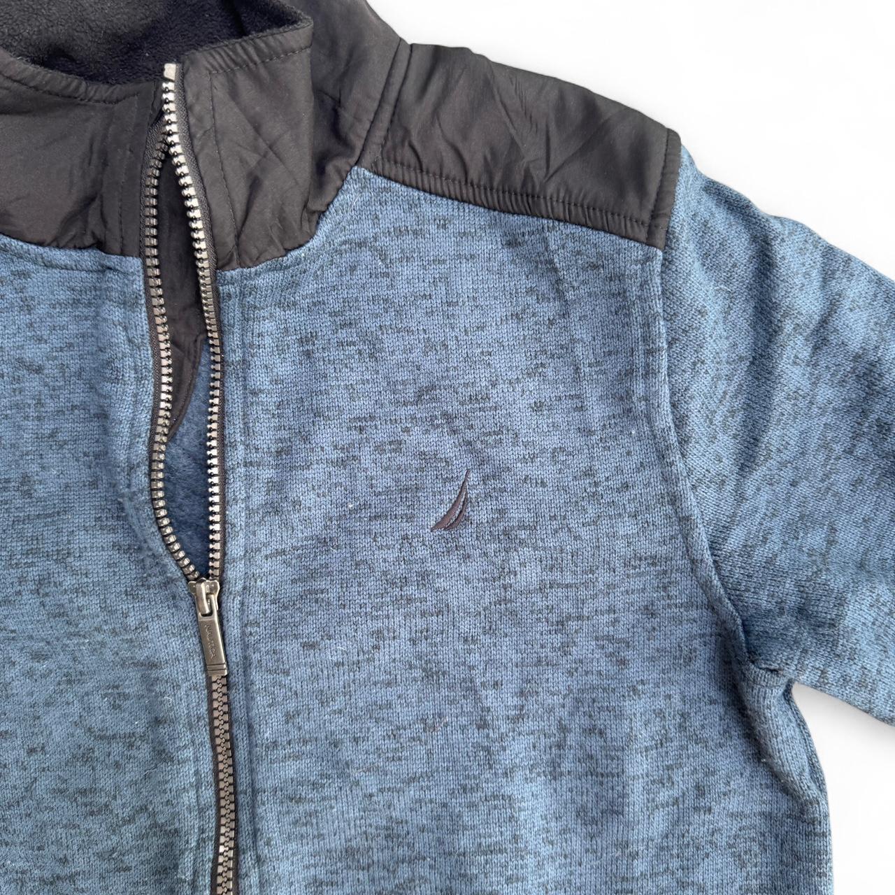 Nautica women’s blue and black quarter zip fleece jacket