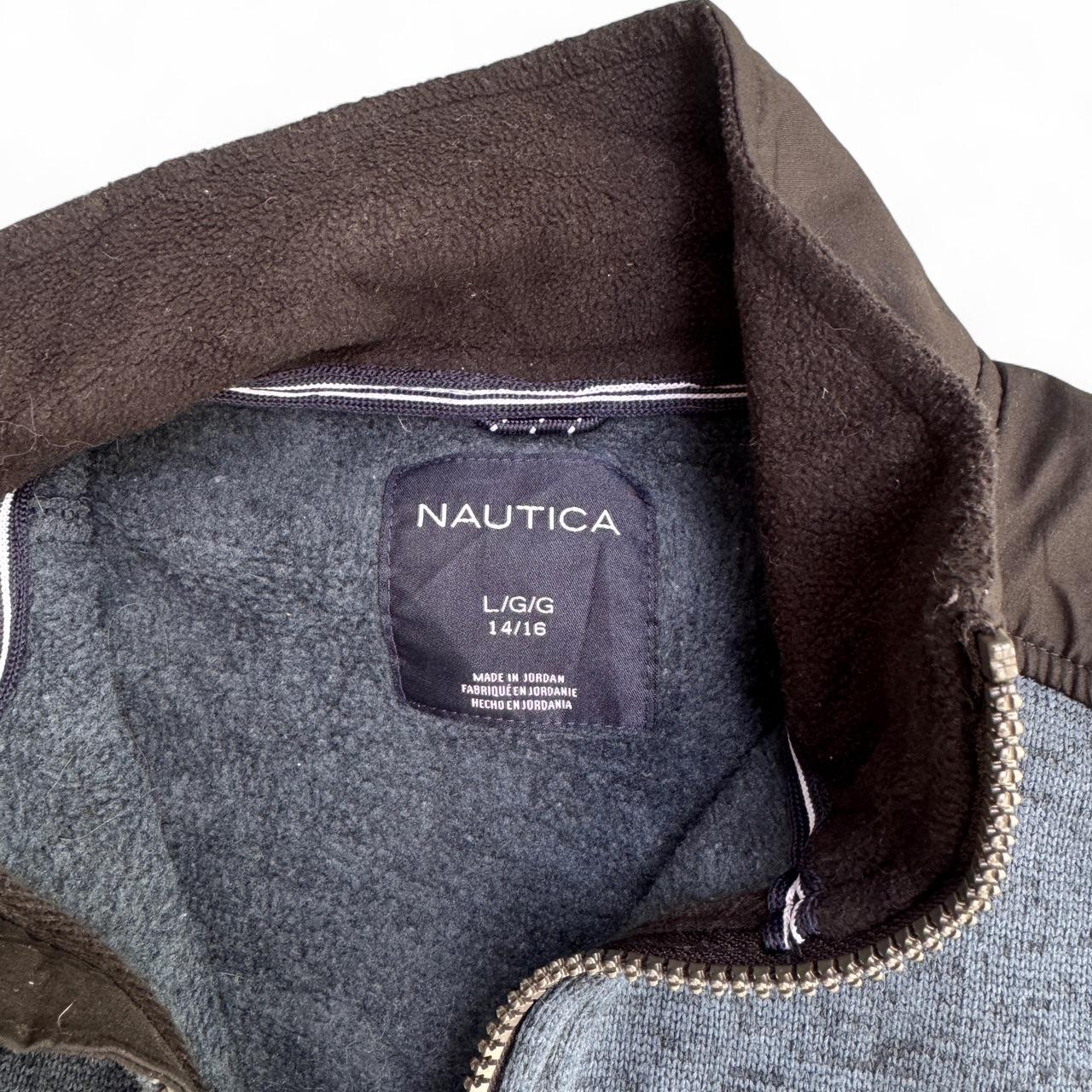 Nautica women’s blue and black quarter zip fleece jacket