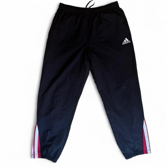 -Black red/white adidas tracksuit bottoms