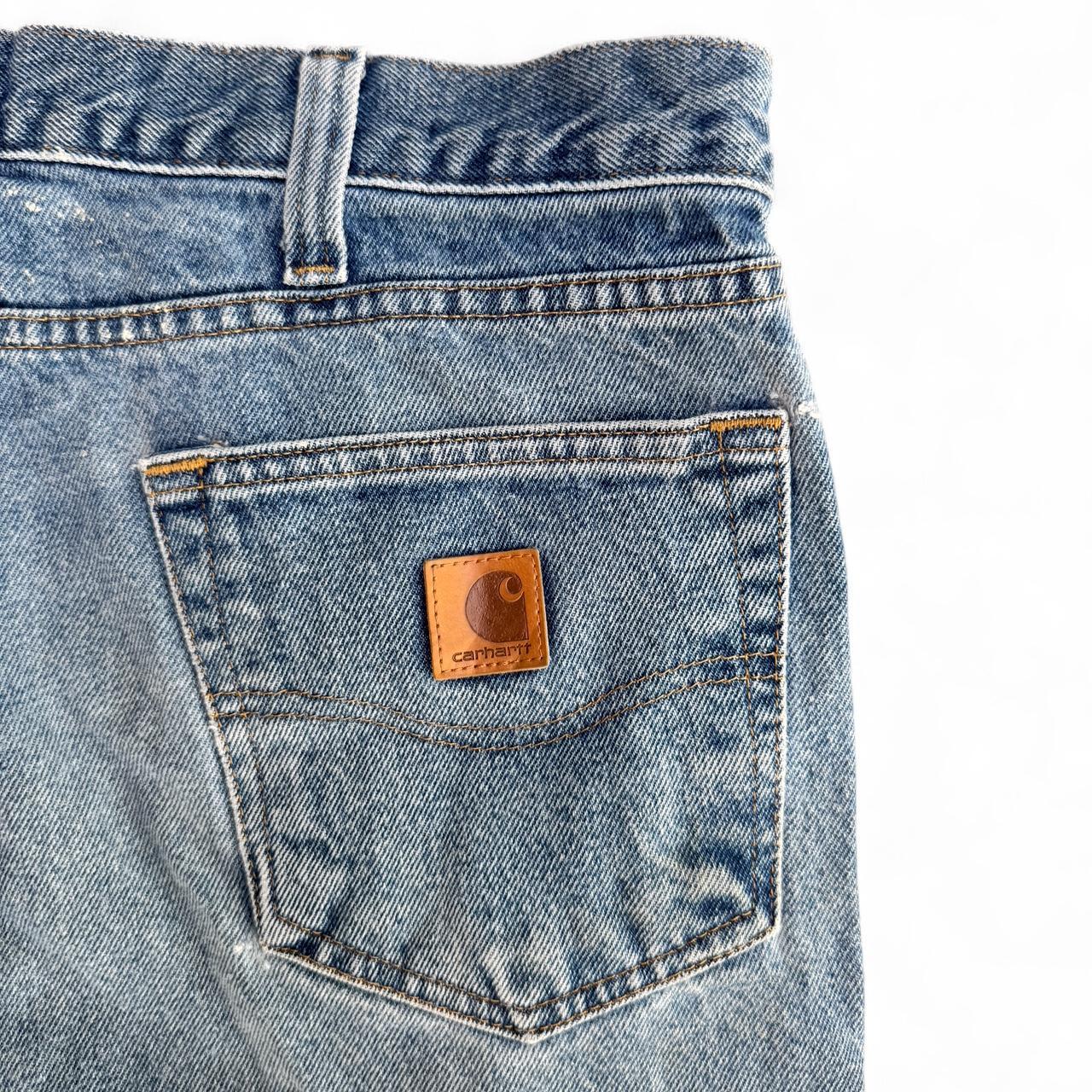 Distressed blue Carhartt denim shorts