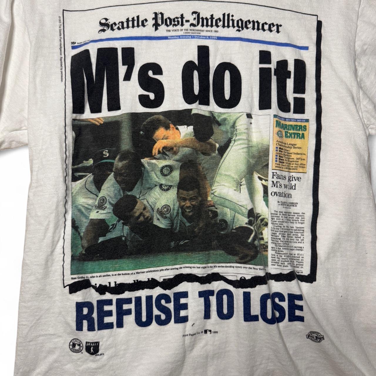 -MLB vintage 1990s Seattle mariners newspaper graphic tee