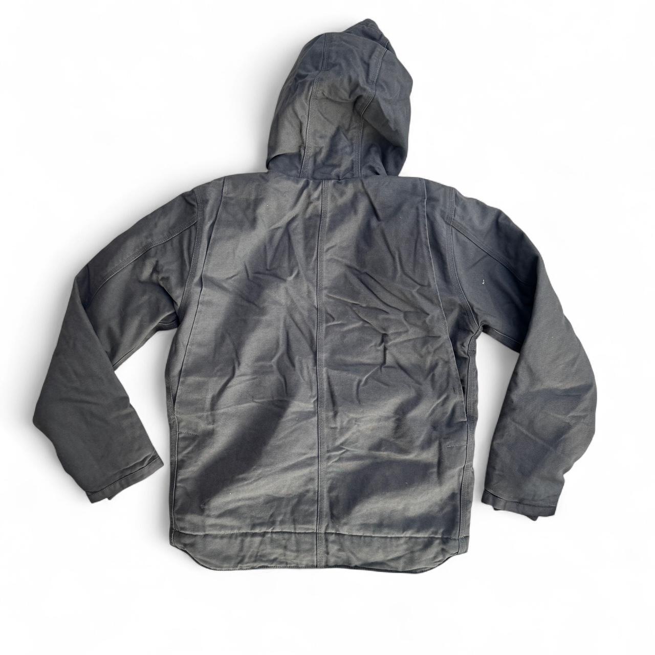 Carhartt Grey Fleece-Lined Hooded Jacket – Size Small