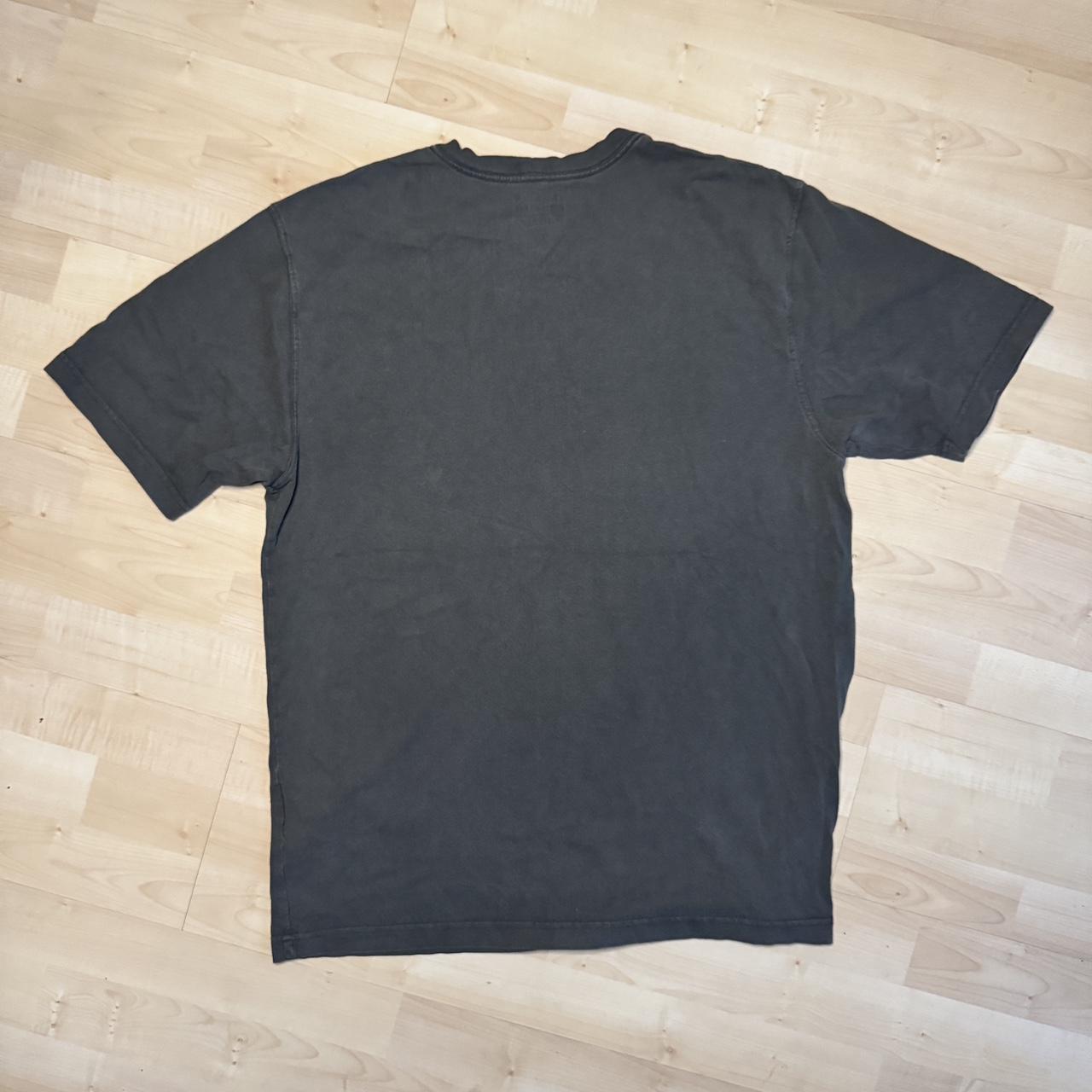 -olive carhartt tee with orange spellout
