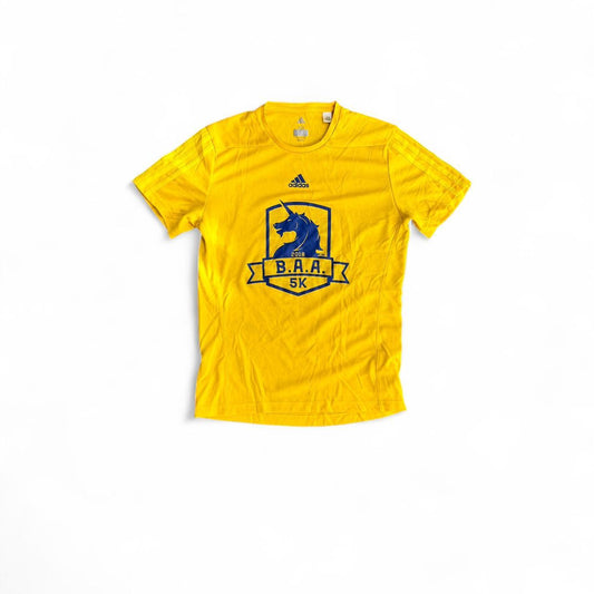 Yellow Adidas BAA 5K t-shirt