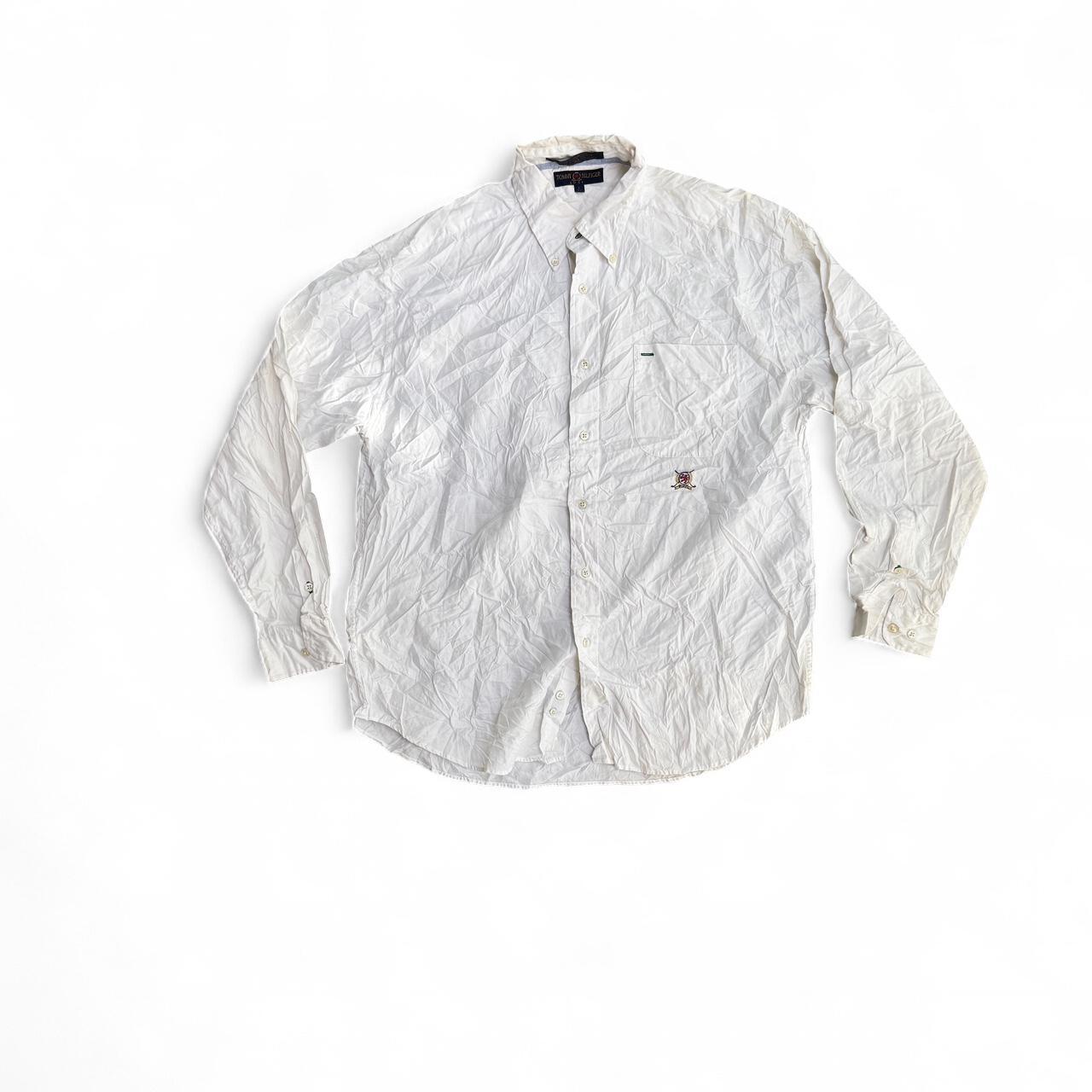 White Tommy Hilfiger golf button-up shirt