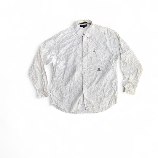 White Tommy Hilfiger golf button-up shirt