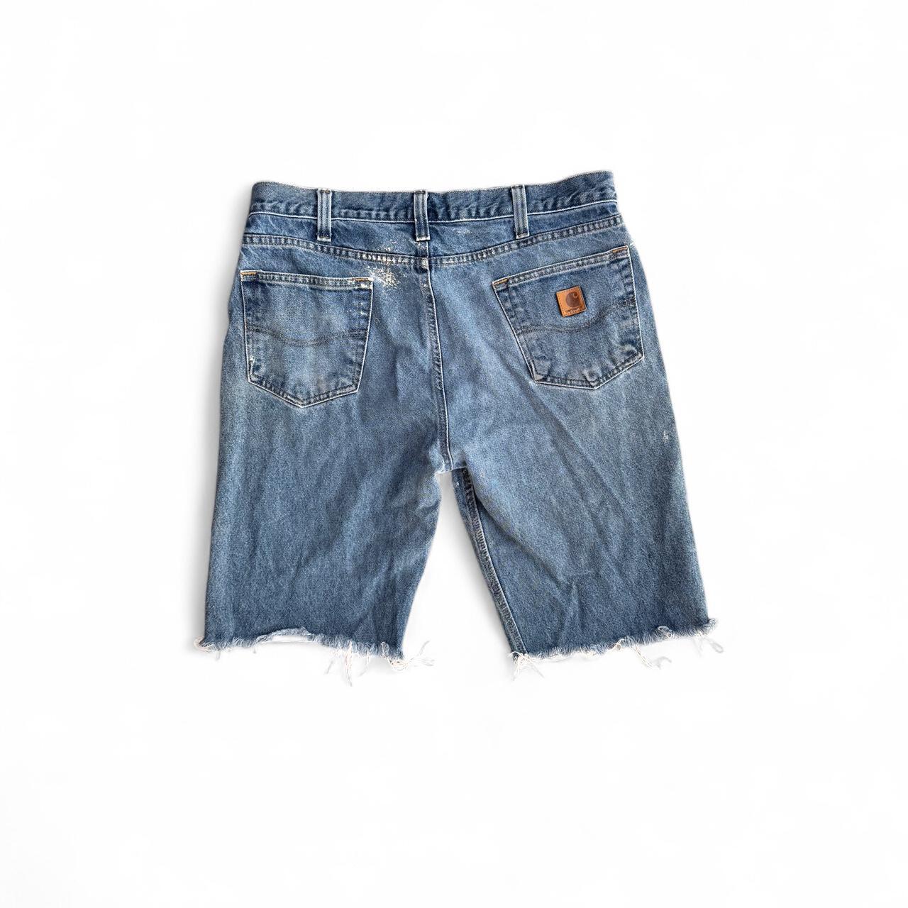 Distressed blue Carhartt denim shorts