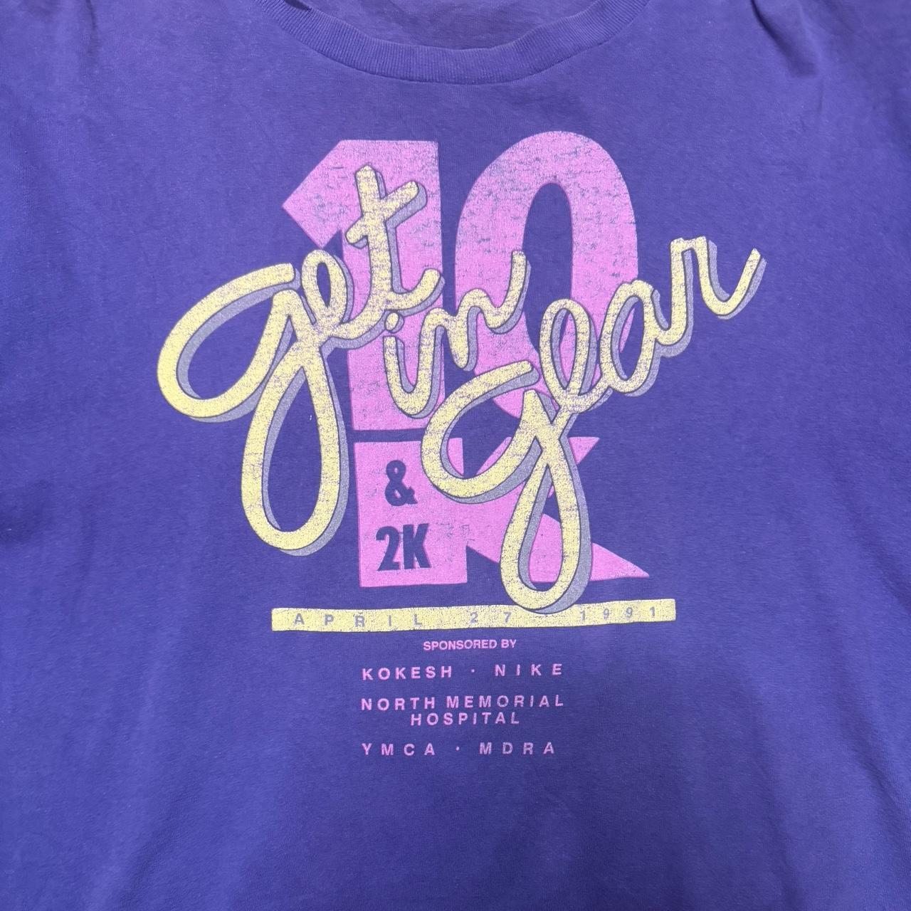 -vintage nike 1990s purple runner tee