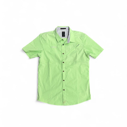 Lime green Oakley short sleeve button up shirt