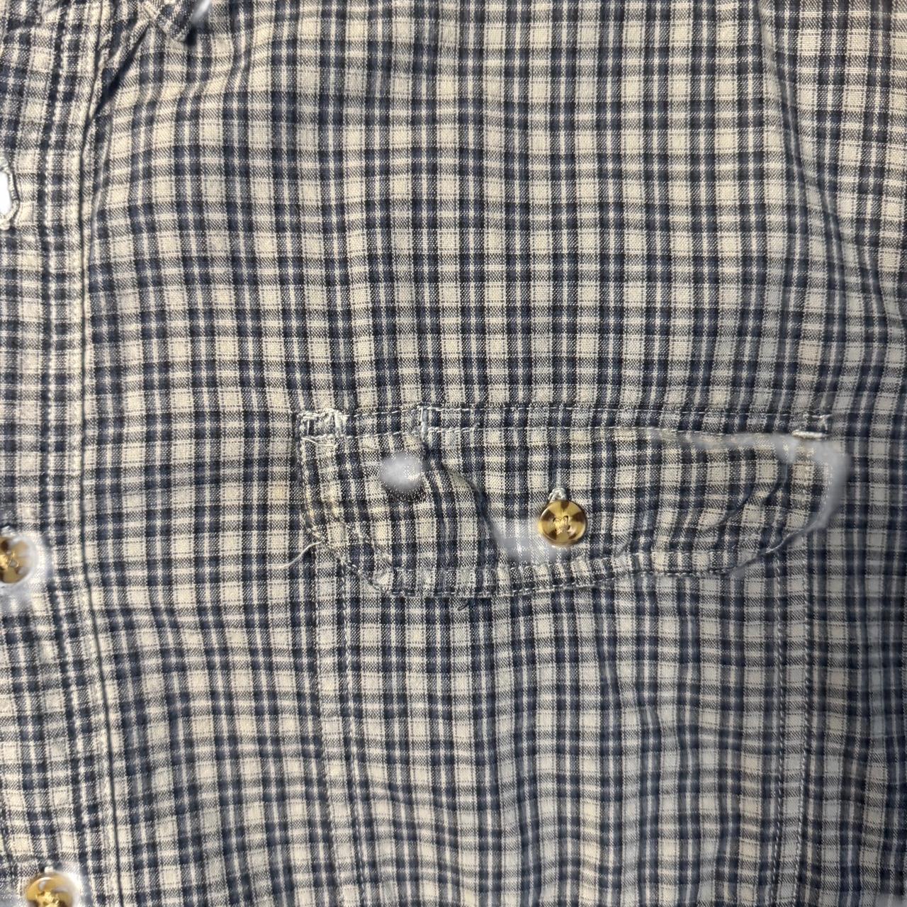 -blue carhartt vintage check button down shirt