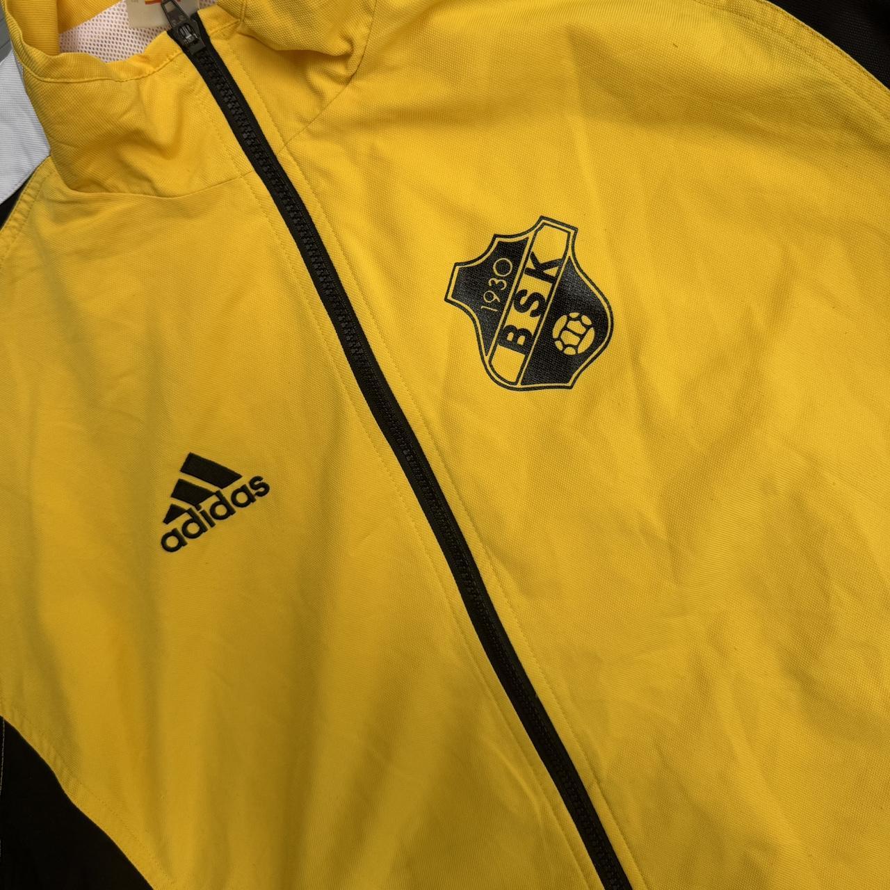 Bankeryds SK Yellow Adidas windbreaker jacket with embroidered logo and zip pockets