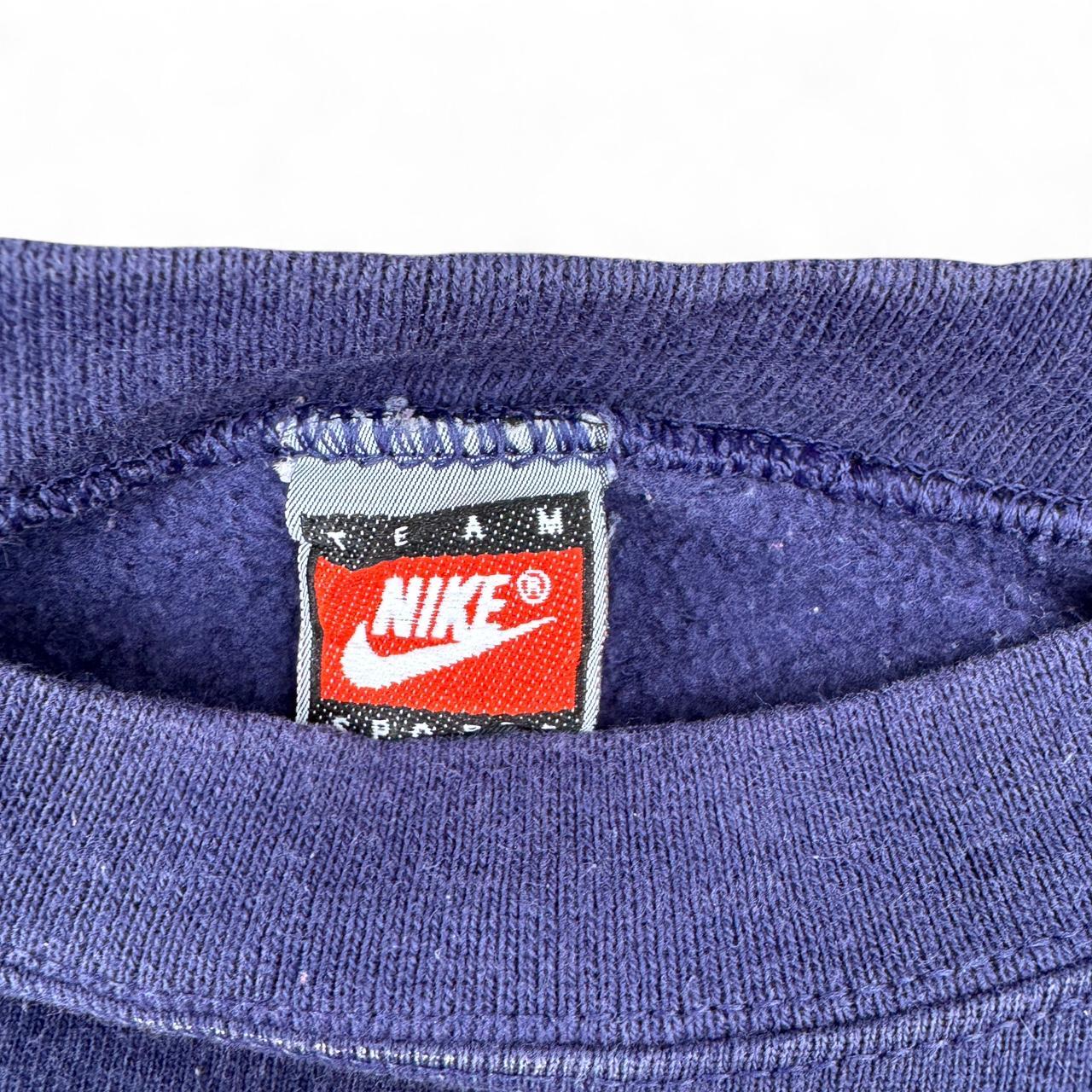 Nike crewneck sweatshirt in blue and orange swoosh