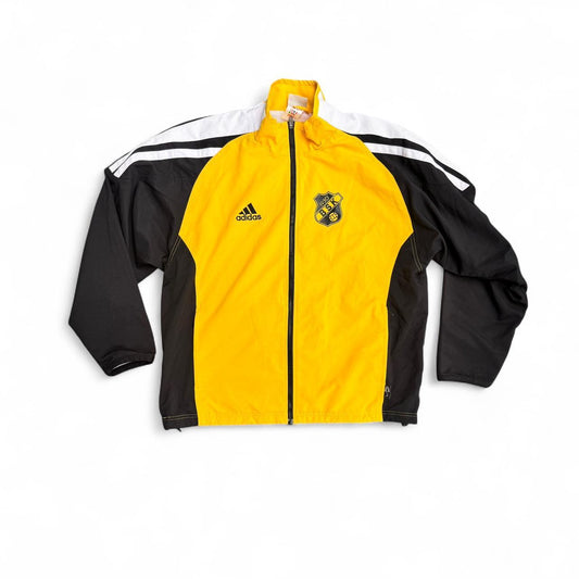 Bankeryds SK Yellow Adidas windbreaker jacket with embroidered logo and zip pockets