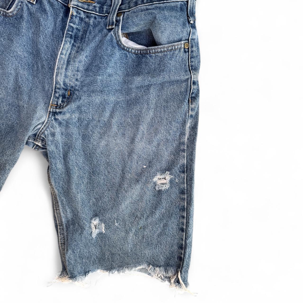 Distressed blue Carhartt denim shorts