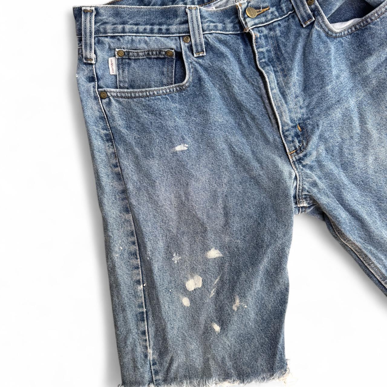 Distressed blue Carhartt denim shorts