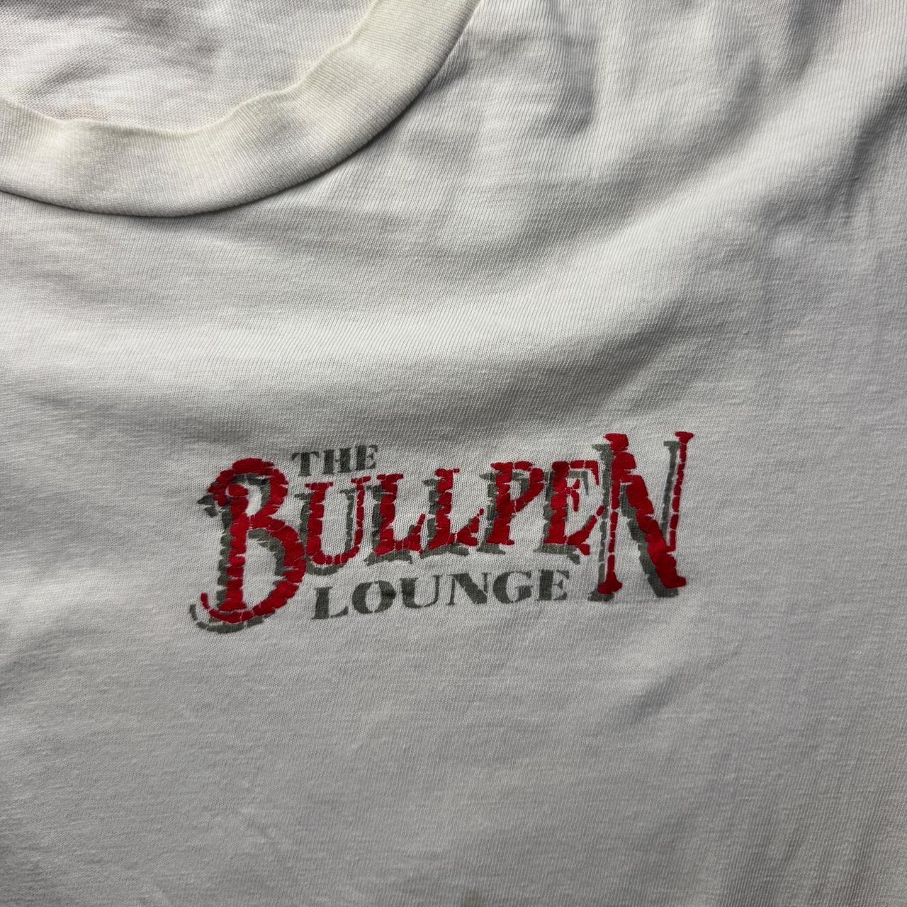 -white vintage single stitch tee bullpen lounge