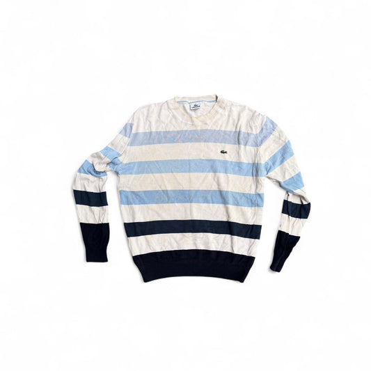 Lacoste blue and white striped sweater