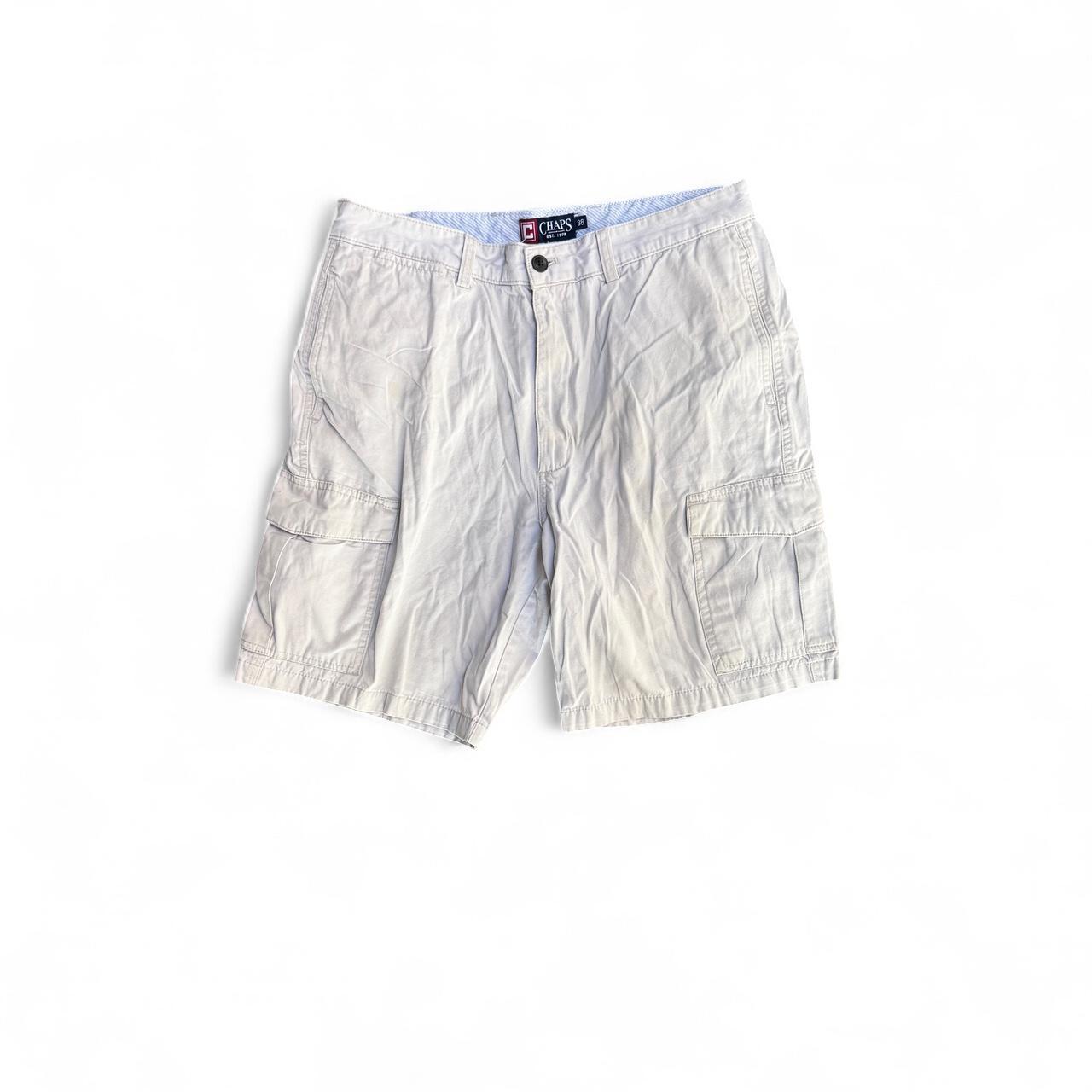 Tan Chaps cargo shorts with a relaxed fit