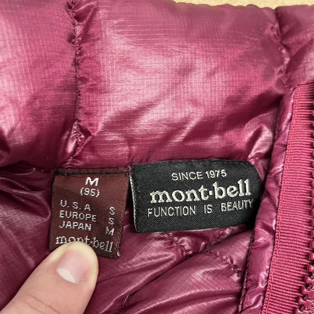 Genuine Montbell EX 800 fill power down jacket in beautiful magenta colour