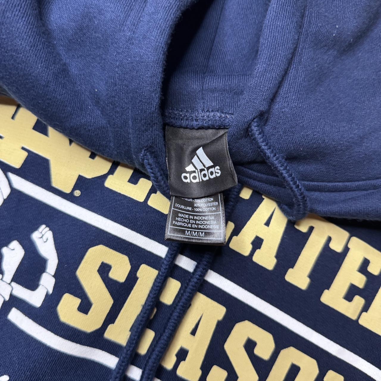 Classic vintage Notre Dame hoodie in navy blue
