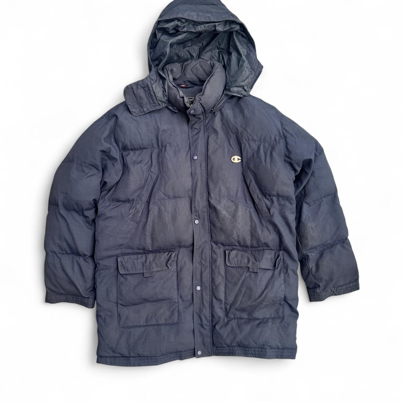 Champion navy puffer coat with hood