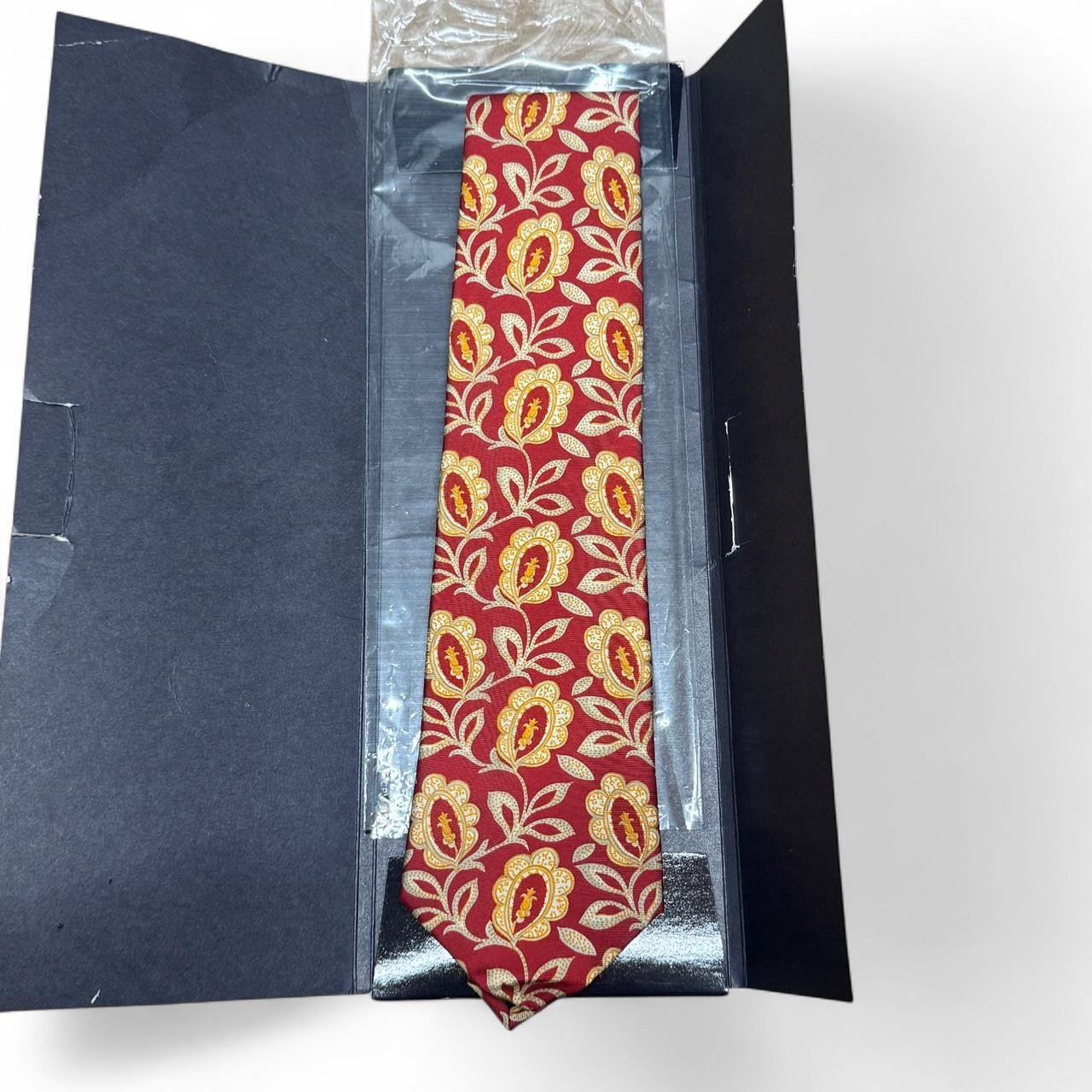 Burberry Red Paisley Silk Tie