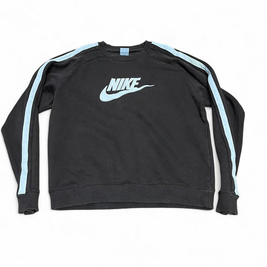 Brown Nike Sweatshirt – white striped Sleeves – Classic Swoosh Logo