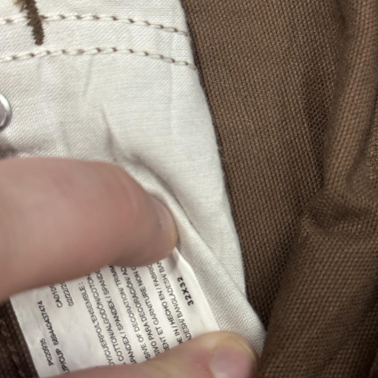 Brown washed Dickies workwear trousers in size 32x32